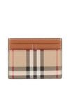 Check Print Leather Card Holder Beige - BURBERRY - BALAAN 2