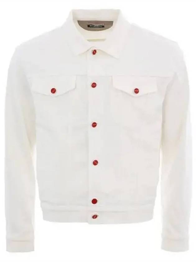 Button point white denim jacket 271066 - KITON - BALAAN 1