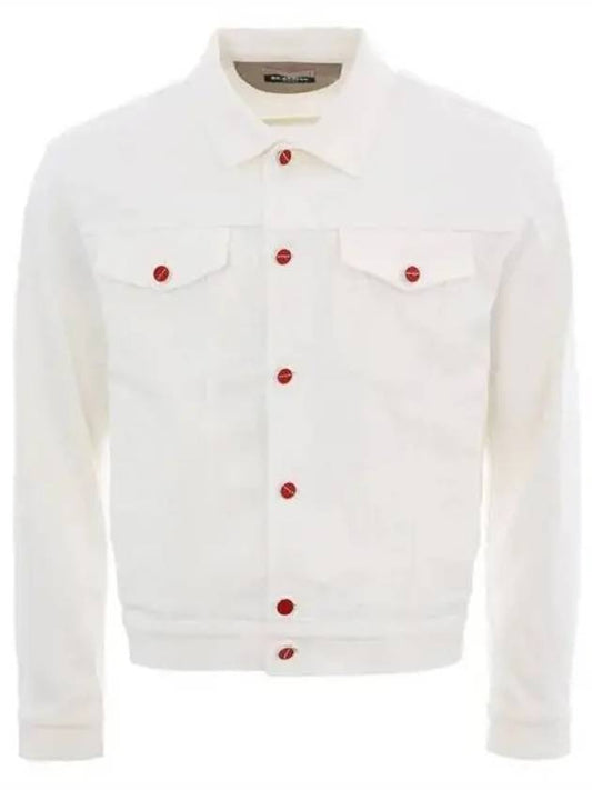 Button point white denim jacket 271066 - KITON - BALAAN 1