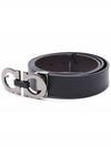 Reversible Gancini Belt Black Hickory - SALVATORE FERRAGAMO - BALAAN 4