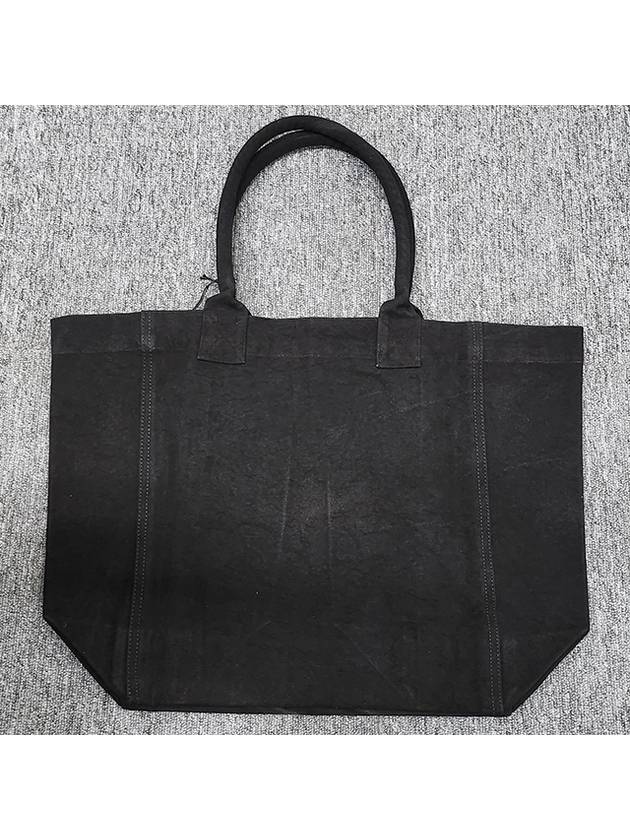 Women's Yenky Flocked Logo Tote Bag Black - ISABEL MARANT - BALAAN 4