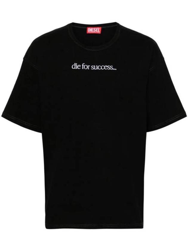 T Boxt N6 Slogan Short Sleeve T-Shirt Black - DIESEL - BALAAN 1