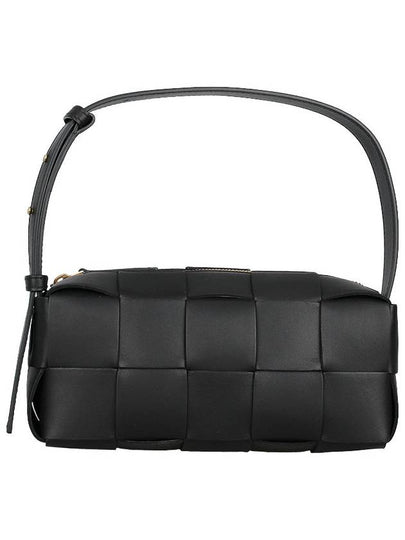 Brick Cassette Intrecciato Small Shoulder Bag Black - BOTTEGA VENETA - BALAAN 2