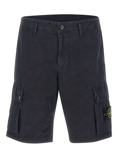 Men's Logo Patch Cargo Bermuda Shorts Blue - STONE ISLAND - BALAAN 2