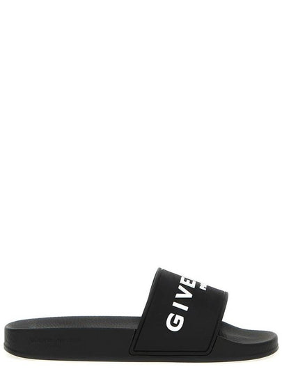 Logo Detail Slides Slippers Black - GIVENCHY - BALAAN 2