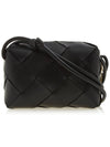 Cassette Intrecciato Small Cross Bag Black - BOTTEGA VENETA - BALAAN 4