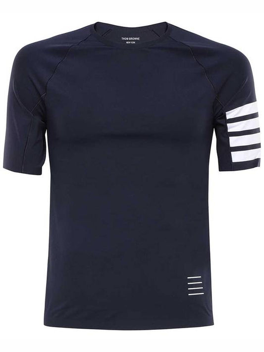 4-Bar Stripe Crew Neck Short Sleeve T-Shirt Navy - THOM BROWNE - BALAAN 2