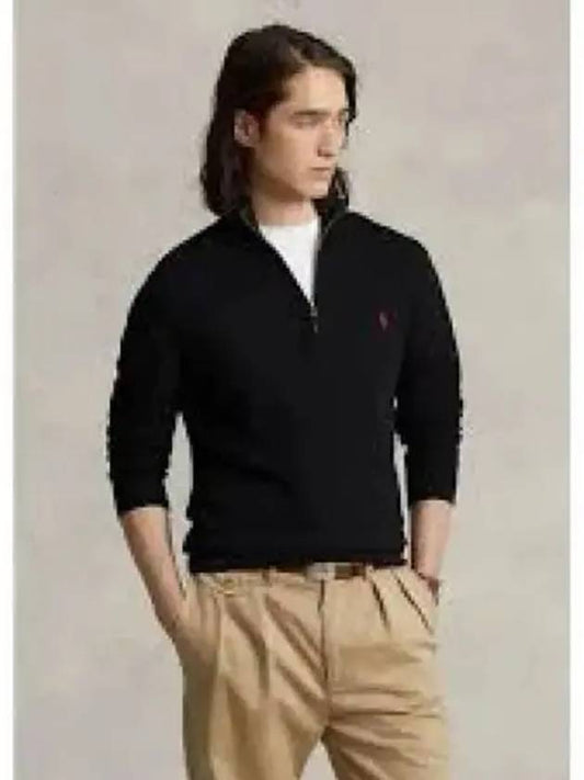 30 Points Cotton Quarter Zipper Sweater Black - POLO RALPH LAUREN - BALAAN 1