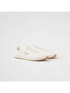 Triangle Logo Leather Low-Top Sneakers Ivory - PRADA - BALAAN 1