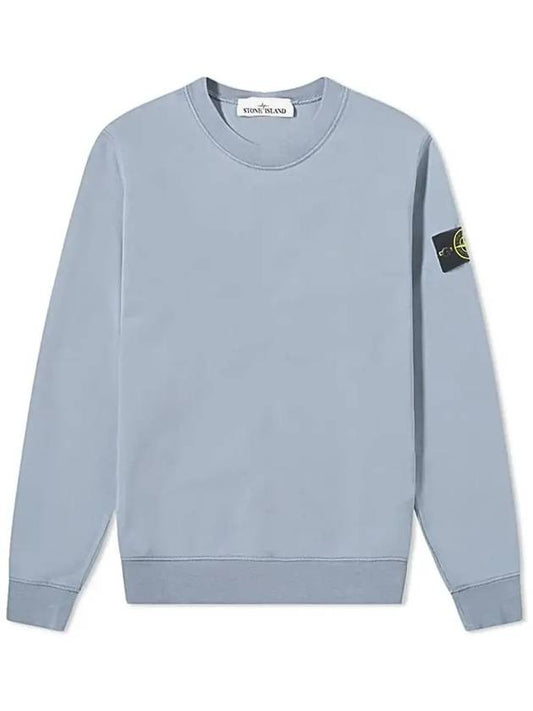 Men's Wappen Patch Sweatshirt Blue Grey - STONE ISLAND - BALAAN 2