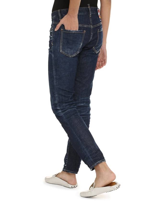 Dark Clean Wash Jennifer Skinny Jeans Blue - DSQUARED2 - BALAAN 5