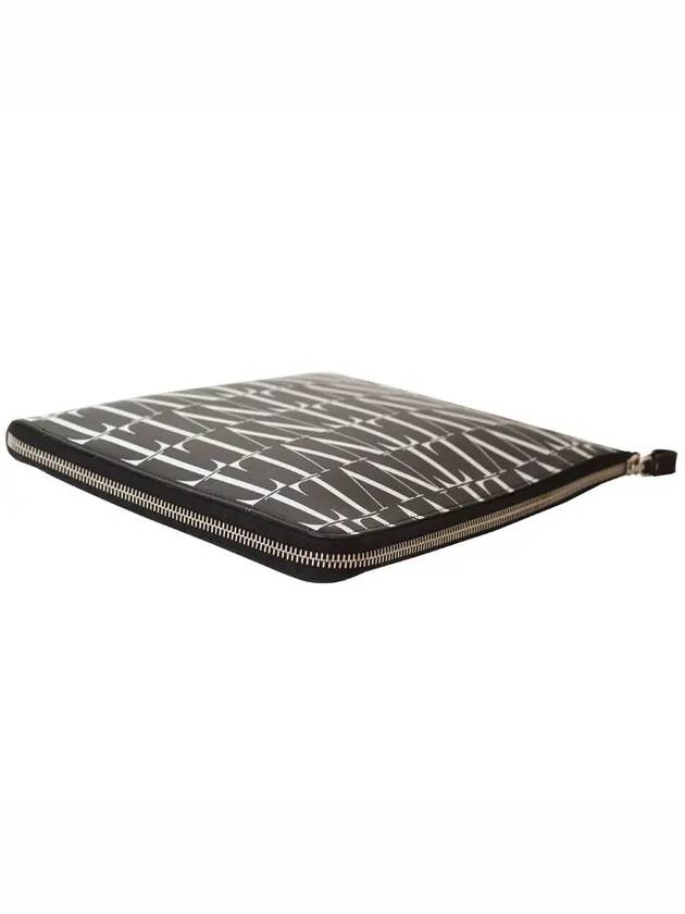 All Over VLTN Logo Clutch Bag Black - VALENTINO - BALAAN 4