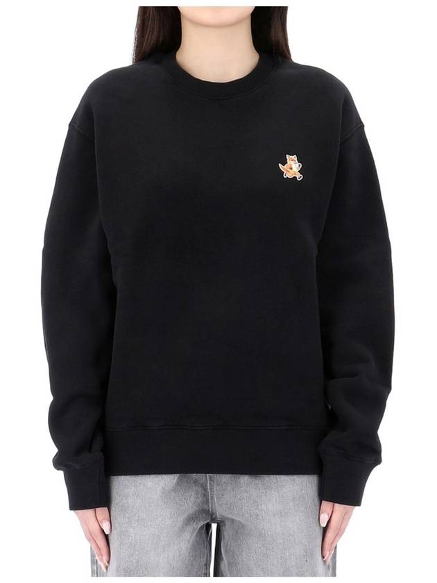 Speedy Fox Patch Comfort Sweatshirt MM00313KM0307 BLACK - MAISON KITSUNE - BALAAN 1