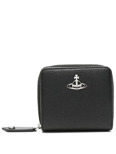 Logo Plaque Zip-Up Half Wallet Black - VIVIENNE WESTWOOD - BALAAN 2