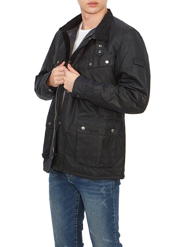 Duke Wax Button Jacket Navy - BARBOUR - BALAAN 8