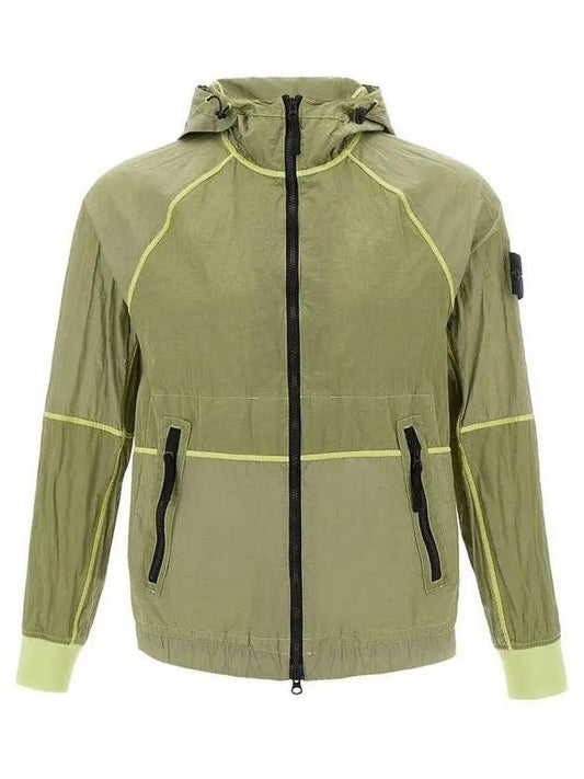 Watro Nylon Hooded Jacket Lime Green - STONE ISLAND - BALAAN 2