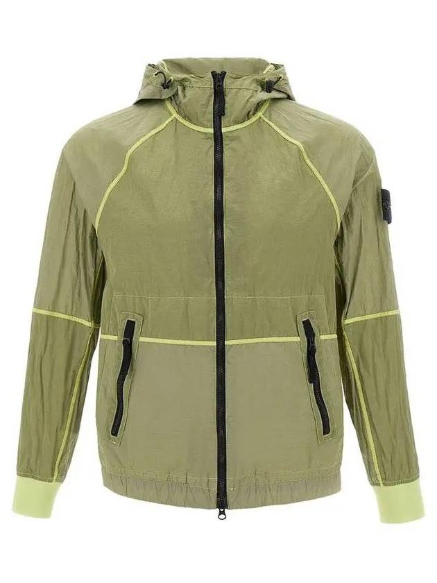 Watro Nylon Hooded Jacket Lime Green - STONE ISLAND - BALAAN 2