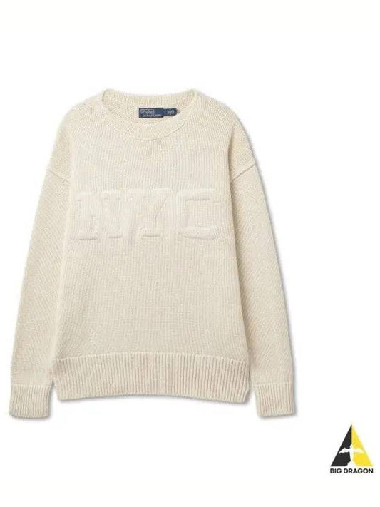 NYC Cotton Linen Sweater Cream - POLO RALPH LAUREN - BALAAN 1