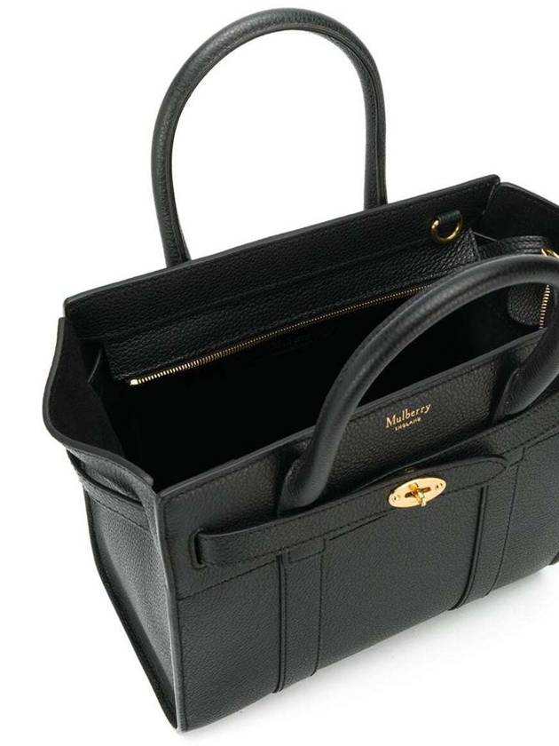 Bayswater Zipped Mini Classic Grain Tote Bag Black - MULBERRY - BALAAN 5