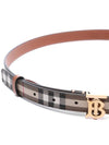 Plaid Check Pattern Leather Belt Beige - BURBERRY - BALAAN 6