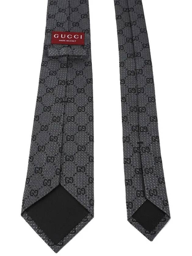 GG Silk Jacquard Neck Tie Grey - GUCCI - BALAAN 3