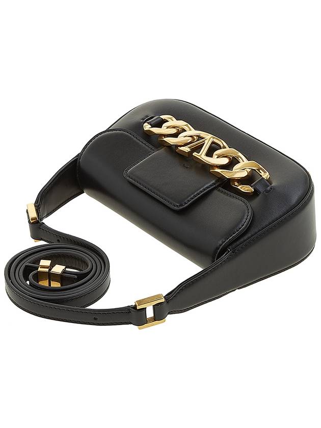 V Logo Chain Metal Cross Bag Black - VALENTINO - BALAAN 5