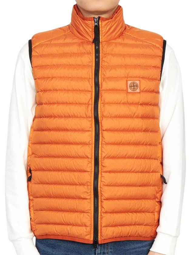 Loom Woven Chambers Recycled Nylon Down Padding Vest Orange - STONE ISLAND - BALAAN 2