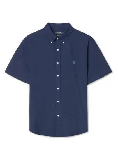 Custom fit short sleeve poplin shirt navy - POLO RALPH LAUREN - BALAAN 2