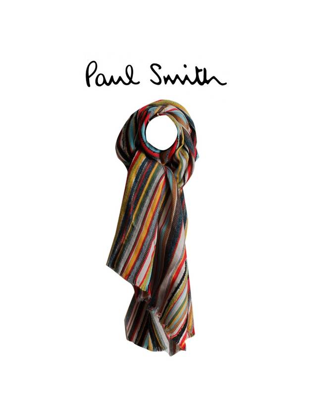 Signature Stripe Textured Scarf - PAUL SMITH - BALAAN 1