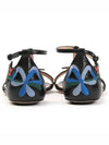 Women's Embroidered Flower Embroidered Strap Sandals Black - GUCCI - BALAAN.