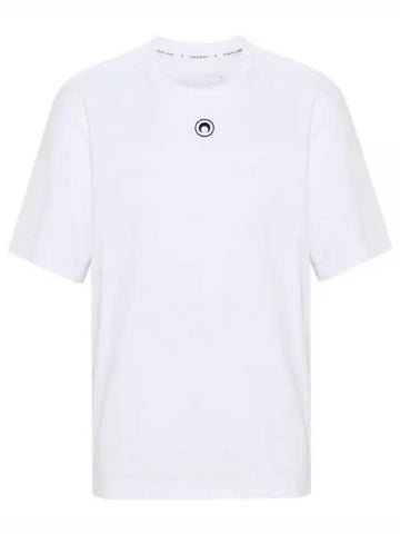 MTT077CJER0009 WH10 logo embroidered short sleeve t shirt - MARINE SERRE - BALAAN 1
