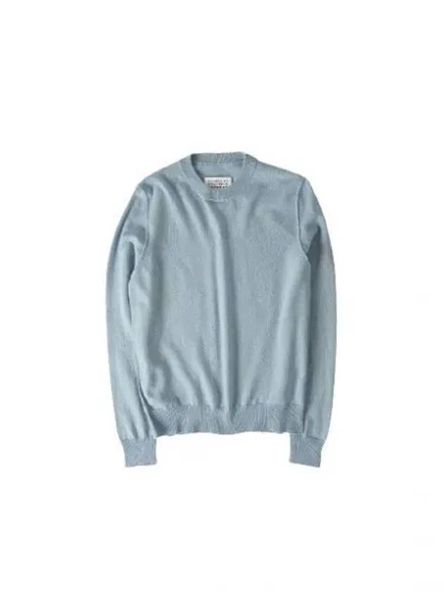 Crew Neck Cashmere Knit Top Pale Blue - MAISON MARGIELA - BALAAN 2