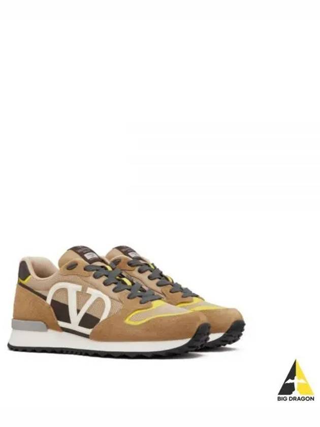 V Logo Low Top Sneakers Yellow - VALENTINO - BALAAN 2