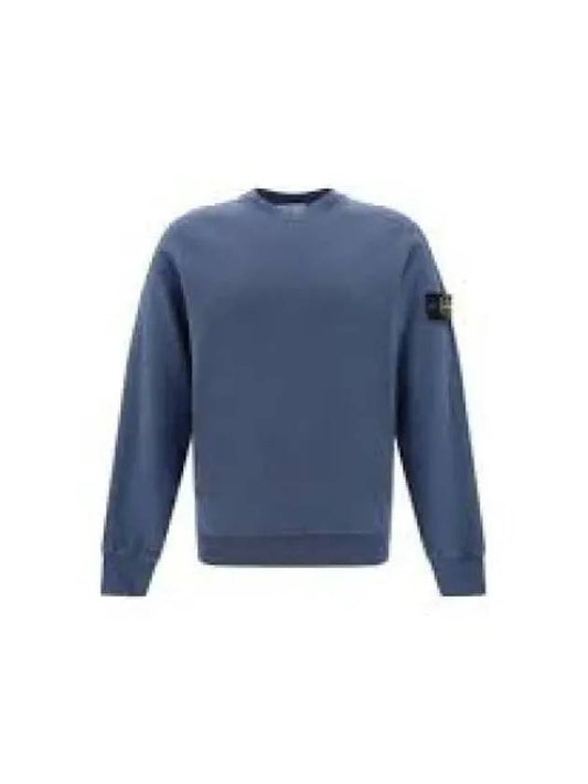 Logo Patch Crew Neck Sweatshirt Navy - STONE ISLAND - BALAAN 2