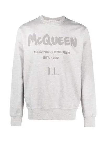 Graffiti Logo Sweatshirt Grey - ALEXANDER MCQUEEN - BALAAN 2