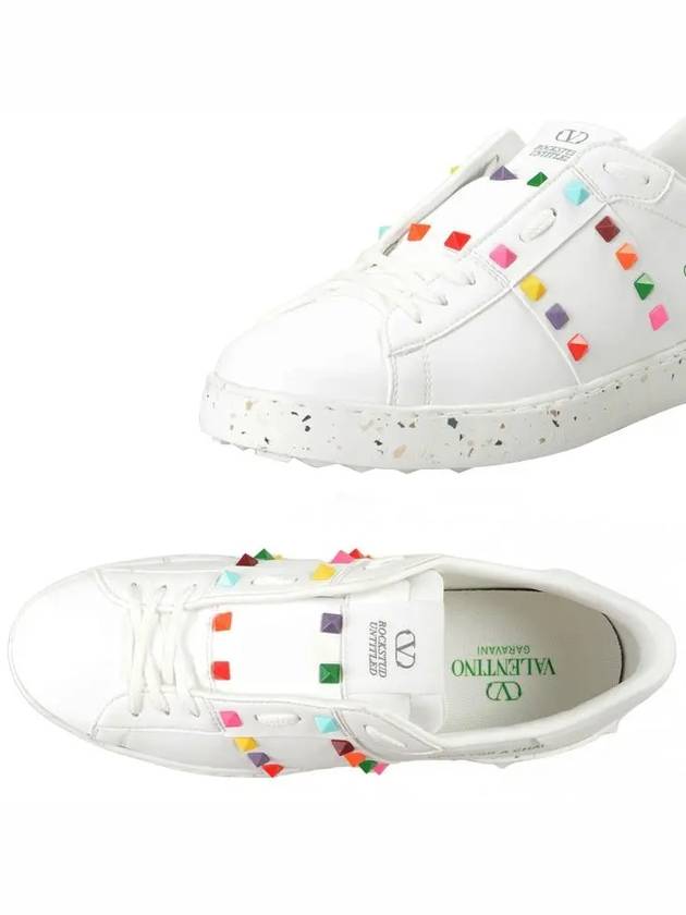 Open Rockstud Untitled Low Top Sneakers White - VALENTINO - BALAAN 5