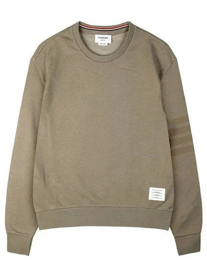 Classic Loopback Tonal 4 Bar Crewneck Knit Top Beige - THOM BROWNE - BALAAN 2