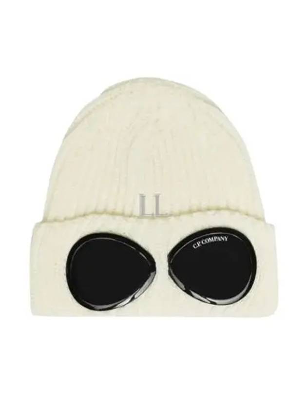 Signature Goggles Wool Beanie White - CP COMPANY - BALAAN 2