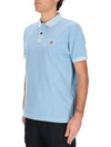 Men's Logo Patch Short Sleeve Polo Shirt Sky Blue - STONE ISLAND - BALAAN 4