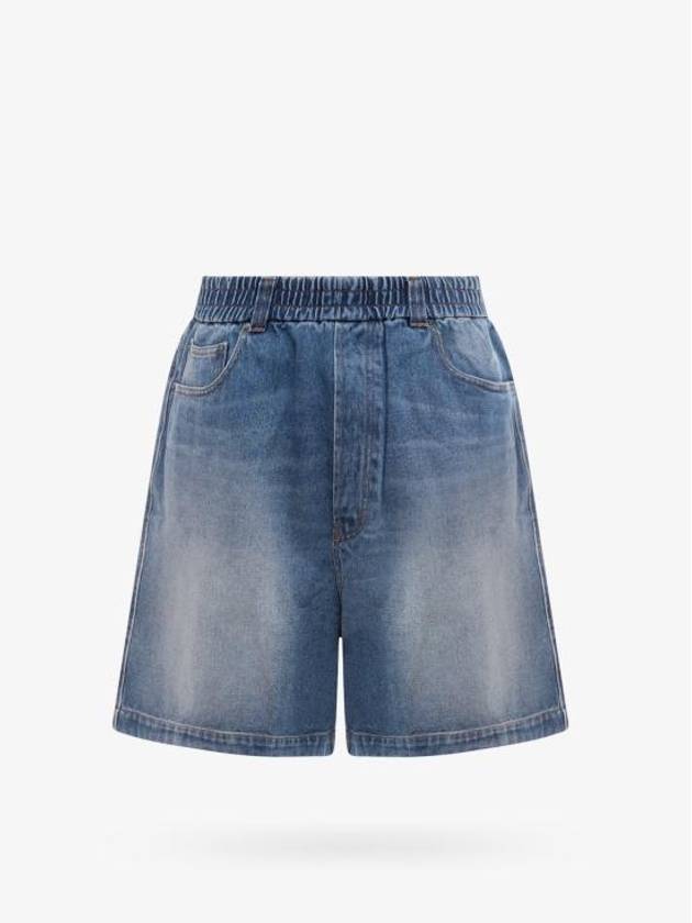 Wide Leg Denim Bermuda Shorts Blue - AMI - BALAAN 2