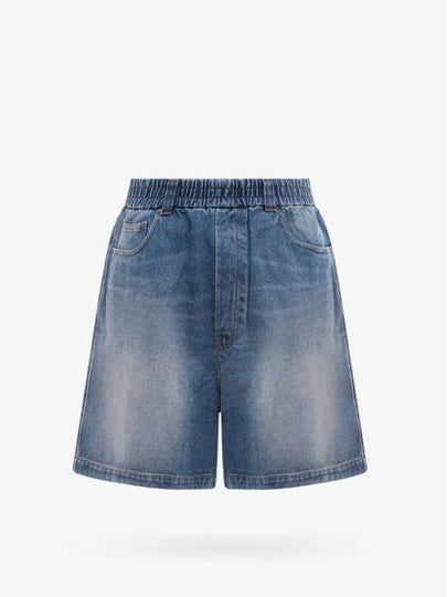 Wide Leg Denim Bermuda Shorts Blue - AMI - BALAAN 2