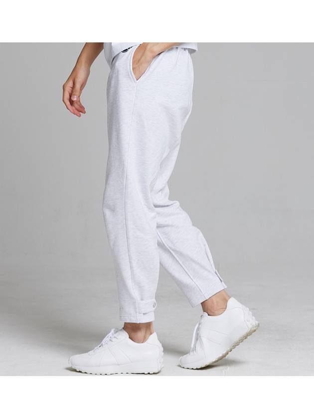 Button Jogger Track Pants White Melange Grey - THE GREEN LAB - BALAAN 3