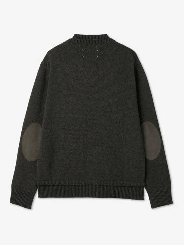 Men's 4 Stitch Elbow Patch Knit Top Dark Green - MAISON MARGIELA - BALAAN 3