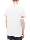 Textured Cotton Stripe Short Sleeve T-Shirt White - THOM BROWNE - BALAAN 4