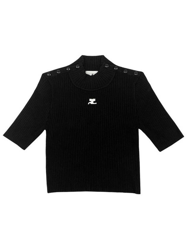 Crop Rib Knit Top Black - COURREGES - BALAAN 2