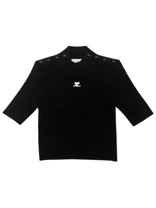 323MPU071FI0001 9999 Rib Knit Crop Sweater - COURREGES - BALAAN 2