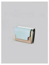 Saffiano Color Block Tri-Fold Half Wallet Blue - MARNI - BALAAN 2