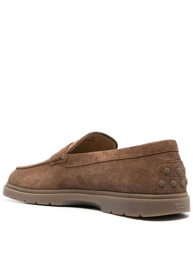 Pebble Tab Moccasin Suede Penny Loafers Brown - TOD'S - BALAAN 5