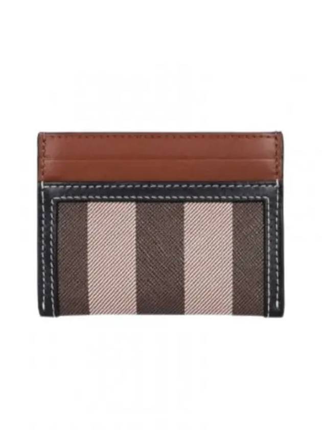 Check Two-Tone Leather Card Wallet Dark Birch Brown - BURBERRY - BALAAN 2