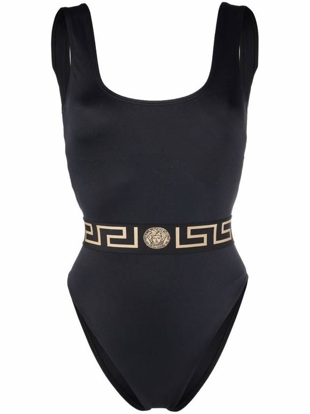 Women's Medusa Greca Waistband One Piece Swimsuit Black - VERSACE - BALAAN 2